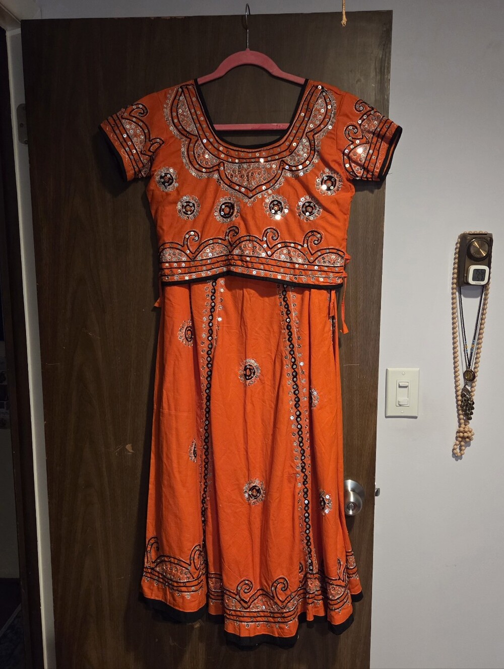 Bollywood dance or Gujarati folk dances orange choli lehenga sz 40 (approx sz M)